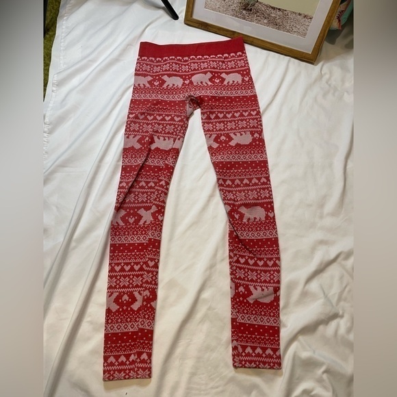 No Boundaries Pants - No Boundaries size small (3-5) red with polar bears fleece lined leggings